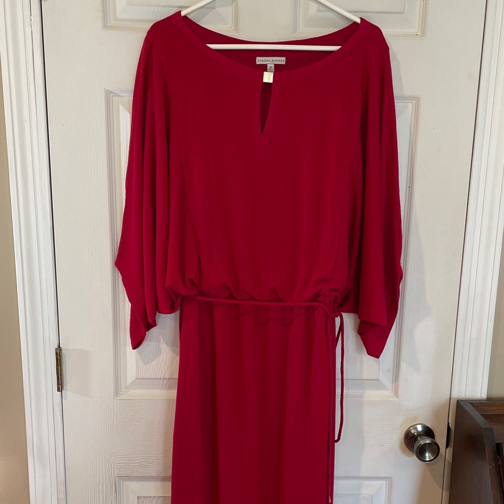 Sanda Darren Size 3X Vibrant Red Long Sleeve Dress